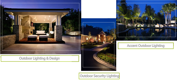 Exterior outdoor lighting, landscape exterior yard lights, security outdoor lighting installation, installing exterior lighting, electrician who installs exterior lighting and design
